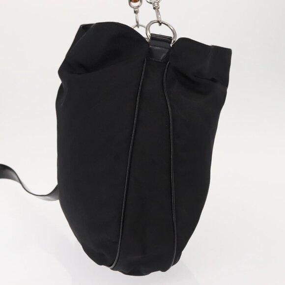 GUCCI Bamboo Hand Bag Nylon 2way Black Silver 001 1998 1577 Auth 147488 - Picture 5 of 14